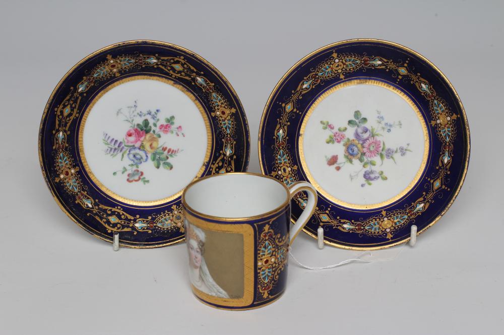 A FRENCH PORCELAIN CAN AND SAUCER Image