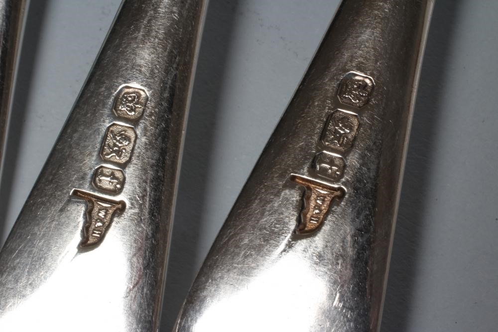 A SET OF SIX LATE VICTORIAN SILVER DESSERT FORKS Image