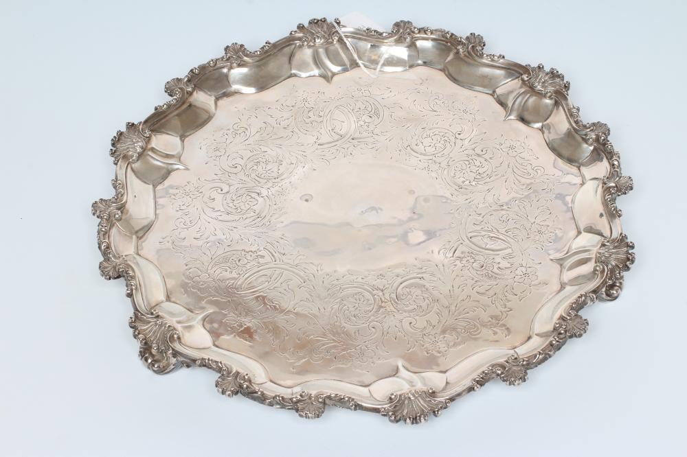 A VICTORIAN SILVER SALVER Image
