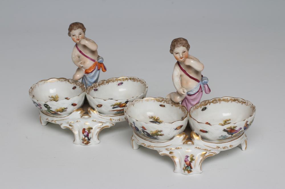 A PAIR OF BERLIN PORCELAIN FIGURAL SALTS Image