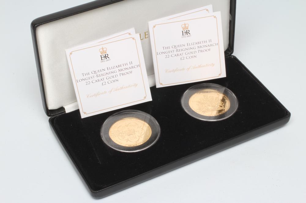 TWO ELIZABETH II LONGEST REIGNING MONARCH GOLD £2 Image