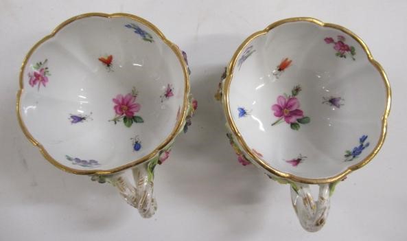 A PAIR OF MEISSEN PORCELAIN CABINET CUPS AND SAUCERS Image