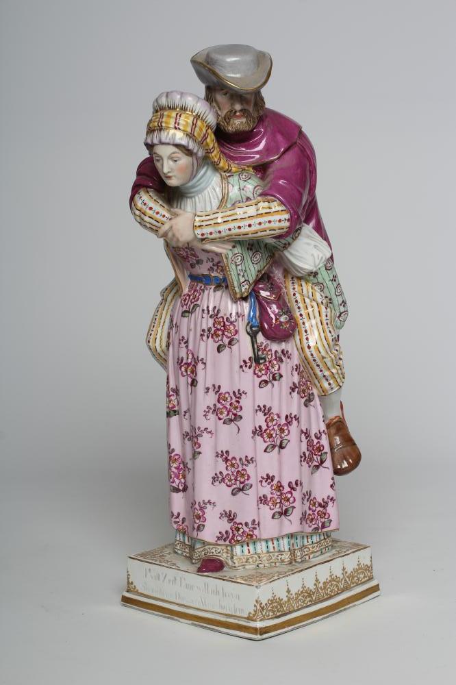A LARGE GERMAN PORCELAIN "WOMAN OF WEINSBERG" FIGURE Image