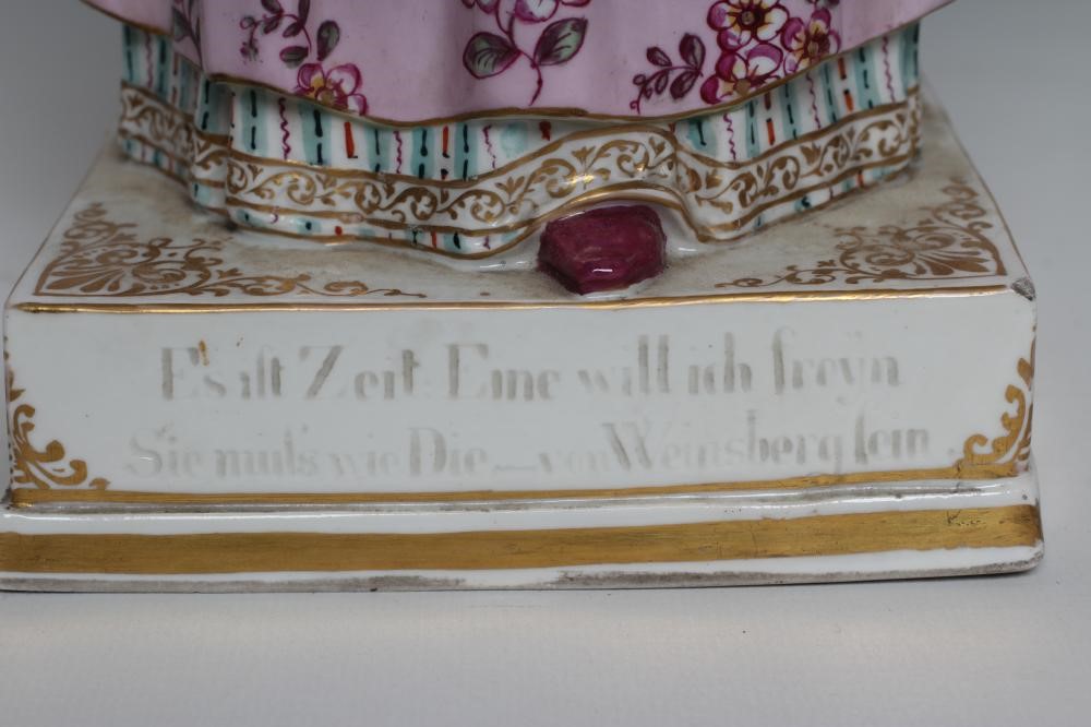 A LARGE GERMAN PORCELAIN "WOMAN OF WEINSBERG" FIGURE Image