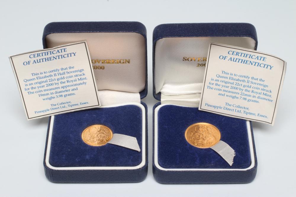 AN ELIZABETH II SOVEREIGN AND HALF SOVEREIGN Image