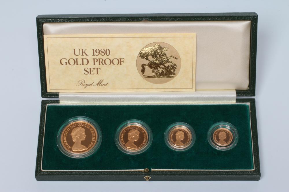 AN ELIZABETH II GOLD PROOF FOUR COIN SET Image