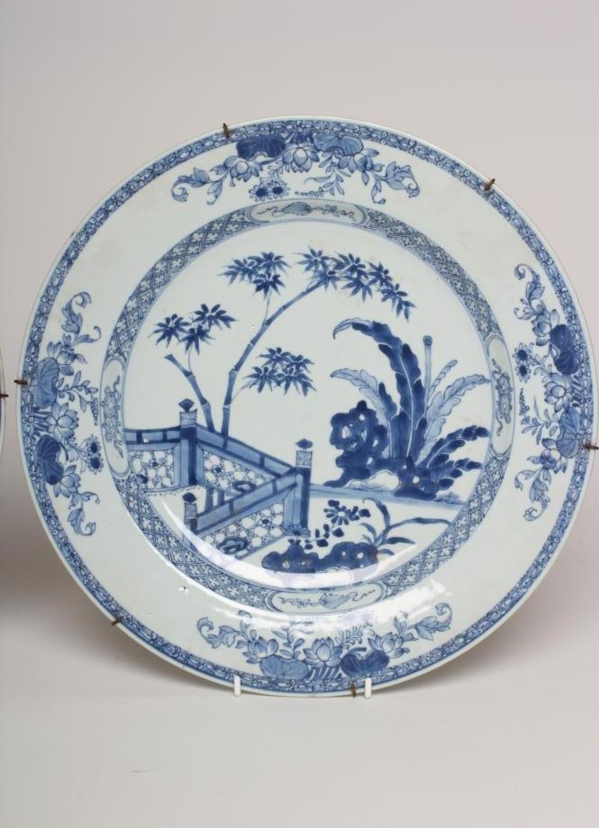 A PAIR OF CHINESE PORCELAIN CHARGERS of plain circular form Image