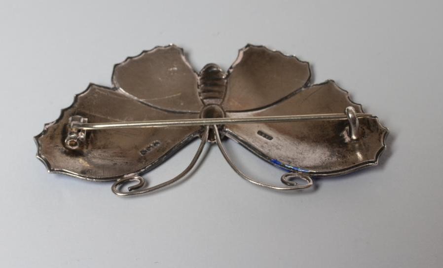 A SILVER AND ENAMEL BUTTERFLY BROOCH Image