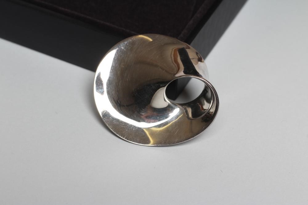 A GEORG JENSEN SILVER BROOCH and matching clip earrings Image