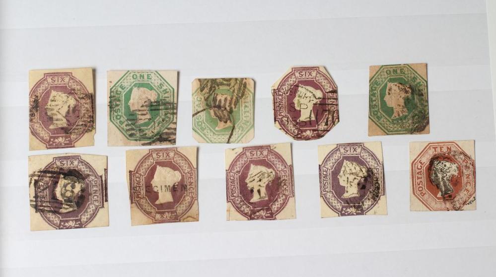 A collection of 1847 queen victoria embossed stamps (est. plus 21