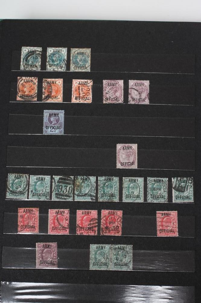 A PART FILLED STOCKBOOK PURPORTING TO BE GB OVERPRINTS Image