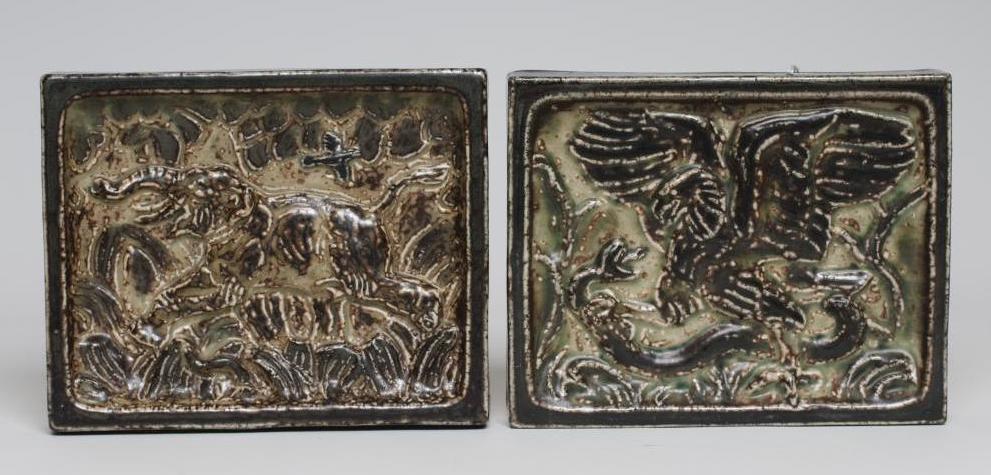 A PAIR OF ROYAL COPENHAGEN STONEWARE PLAQUES Image