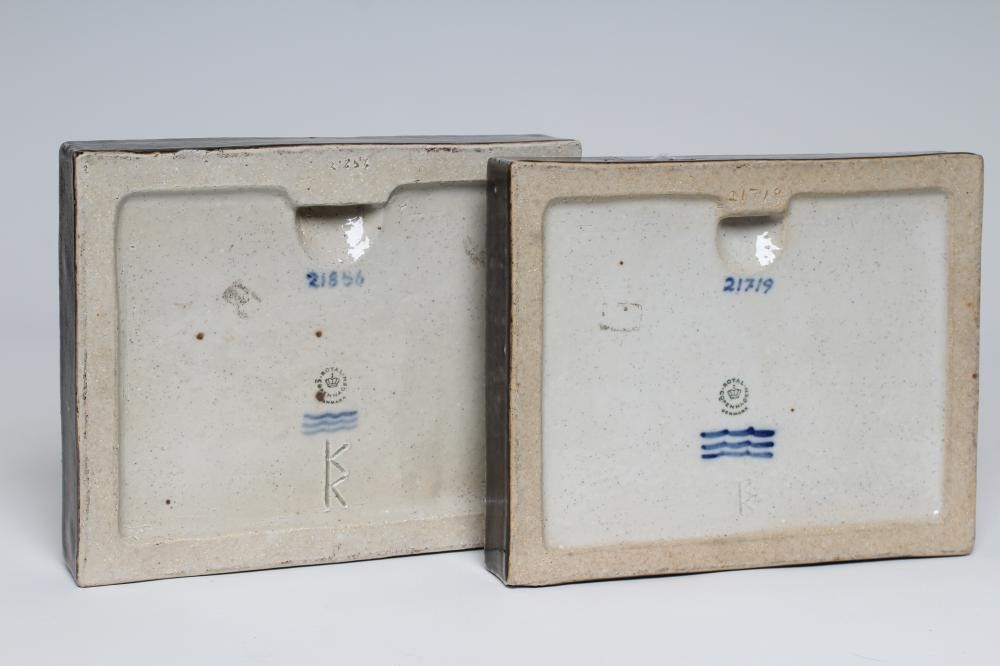 A PAIR OF ROYAL COPENHAGEN STONEWARE PLAQUES Image