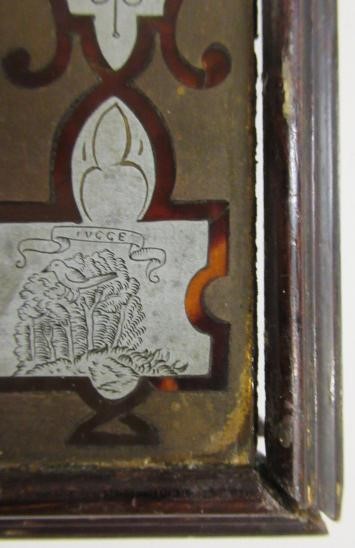 A PAIR OF ENGLISH EDWARDIAN CONTRA-PARTIE BOULLE PHOTOGRAPH FRAMES of plain strut back oblong form Image