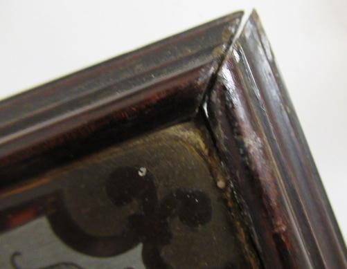 A PAIR OF ENGLISH EDWARDIAN CONTRA-PARTIE BOULLE PHOTOGRAPH FRAMES of plain strut back oblong form Image