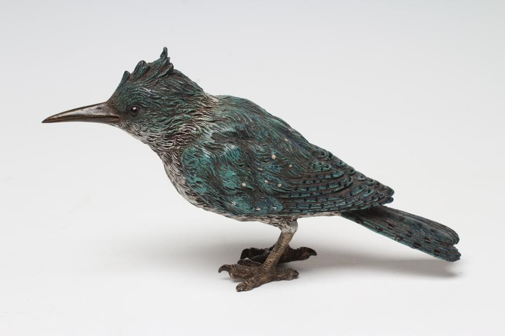A BERGMAN BRONZE KINGFISHER Image