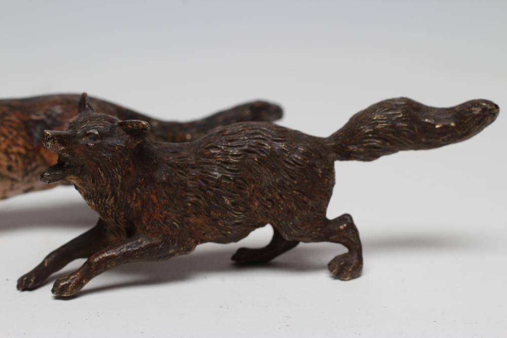 THREE VIENNA STYLE BRONZE FOXES Image
