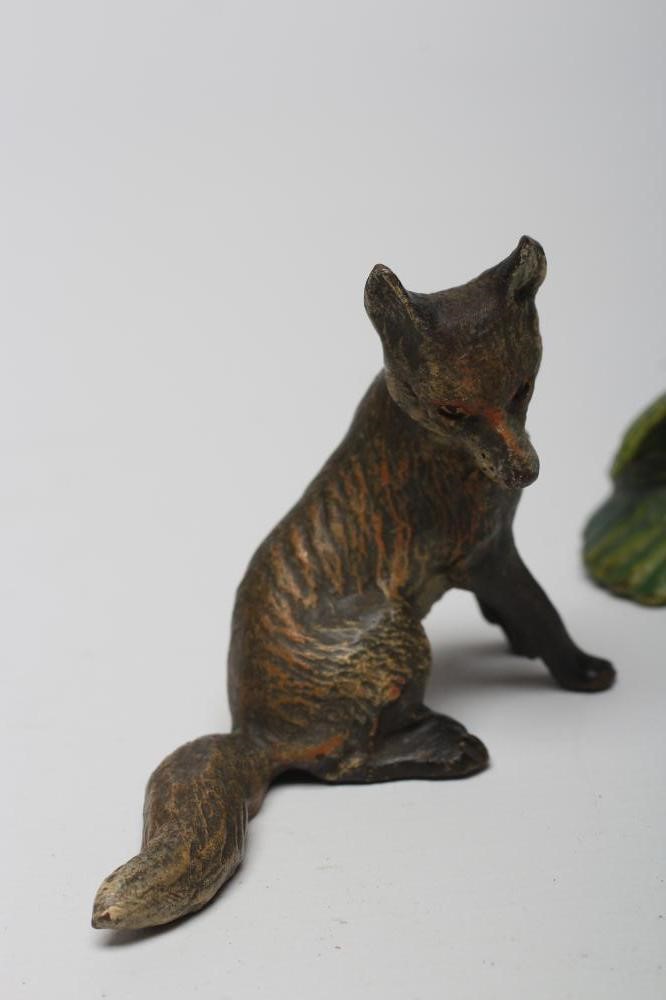 A BERGMANN STYLE BRONZE PARROT with red crest and green feathers Image