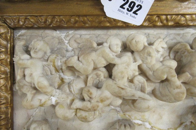 A EUROPEAN ALABASTER RELIEF PLAQUE The Adoration of the Magi Image