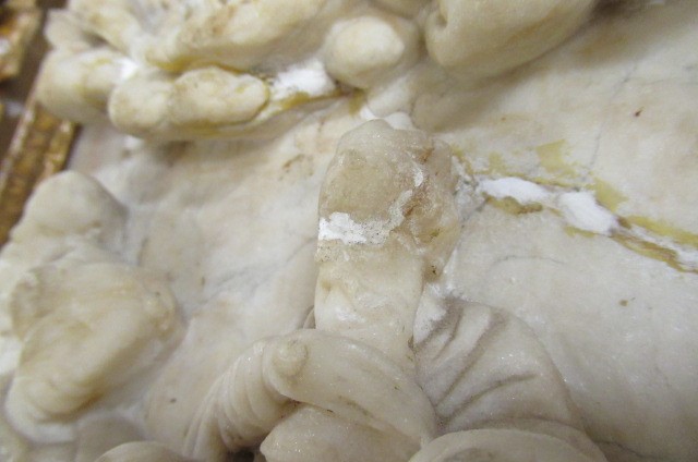 A EUROPEAN ALABASTER RELIEF PLAQUE The Adoration of the Magi Image