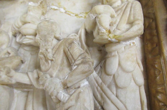 A EUROPEAN ALABASTER RELIEF PLAQUE The Adoration of the Magi Image
