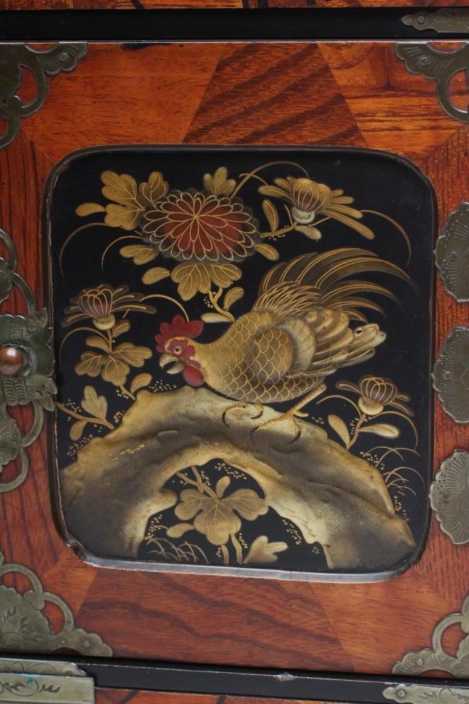 A JAPANESE SPECIMEN WOOD PARQUETRY TABLE CABINET Image