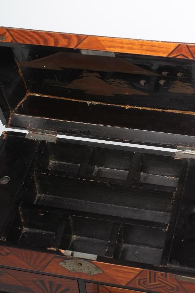 A JAPANESE SPECIMEN WOOD PARQUETRY TABLE CABINET Image