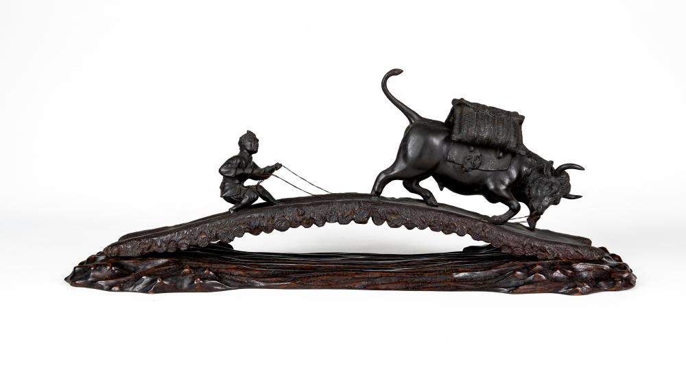 A JAPANESE BRONZE GROUP Image