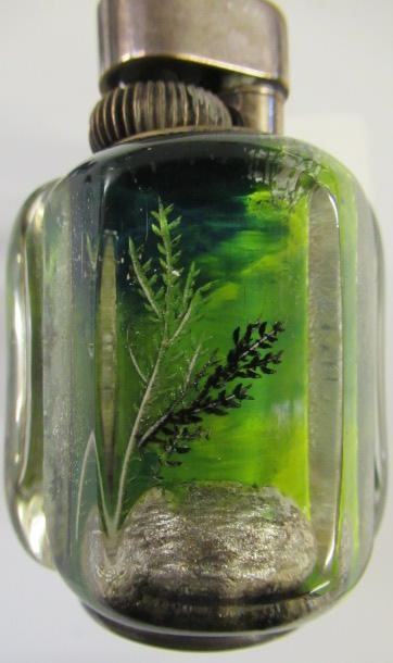 A DUNHILL LUCITE AQUARIUM TABLE LIGHTER by Margaret Bennett Image
