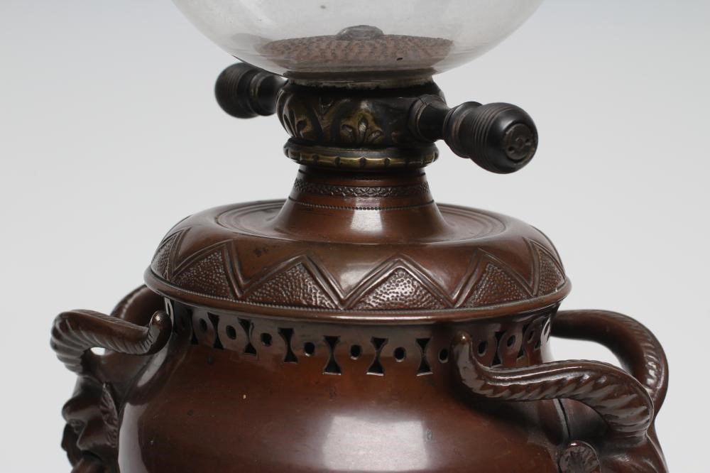 A VICTORIAN PLATOWS PATENT AUTOMATON BRONZED METAL COFFEE PERCULATOR Image