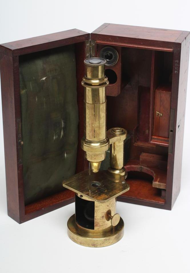 A LACQUERED BRASS STUDENT FIELD MICROSCOPE Image