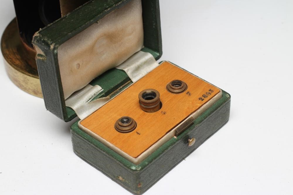 A LACQUERED BRASS STUDENT FIELD MICROSCOPE Image