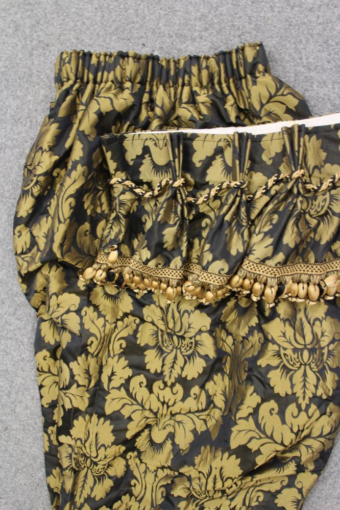 A PAIR OF DAMASK CURTAINS Image