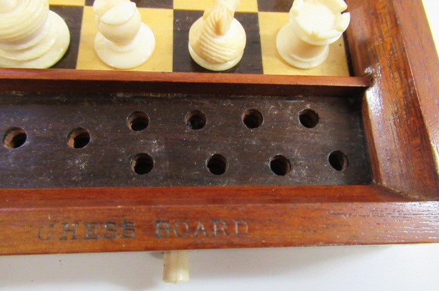A JAQUES "IN STATU QUO" PATENT IVORY CHESS SET similar to the previous lot in ivory  (Est. plus 21% Image