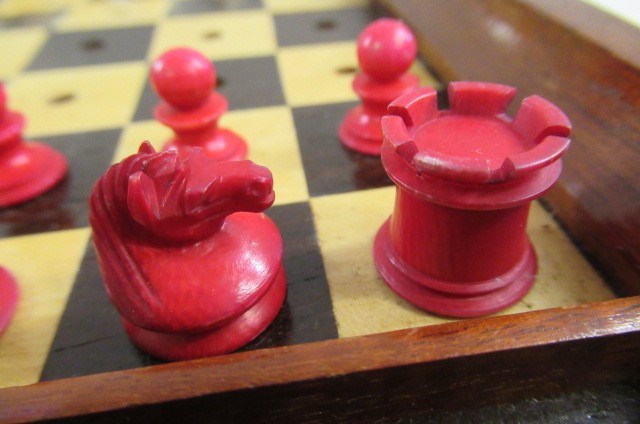 A JAQUES "IN STATU QUO" PATENT IVORY CHESS SET similar to the previous lot in ivory  (Est. plus 21% Image