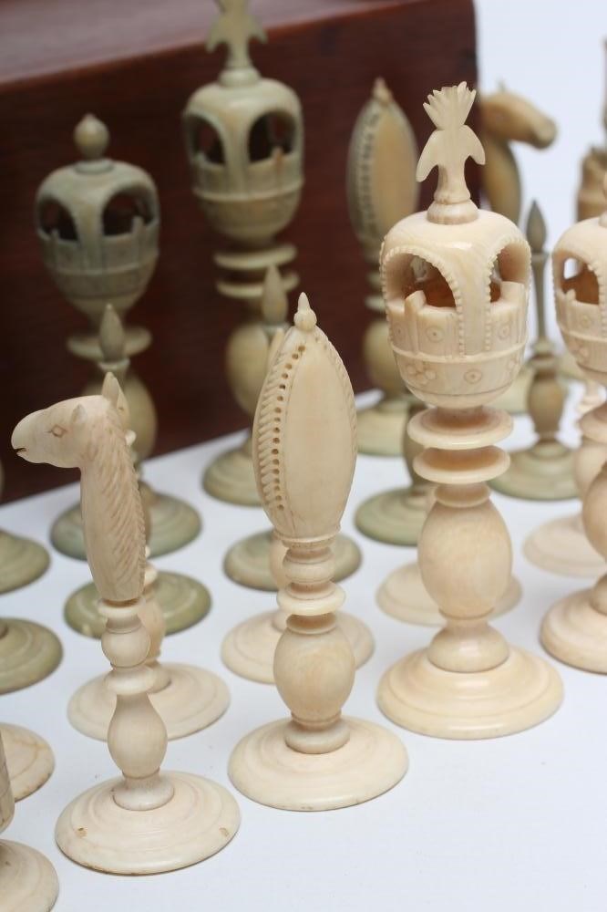 AN INDIAN IVORY CHESS SET Image