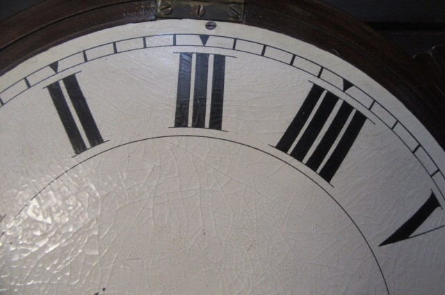 A MAHOGANY DROP DIAL WALL TIME PIECE signed Gadsby Image