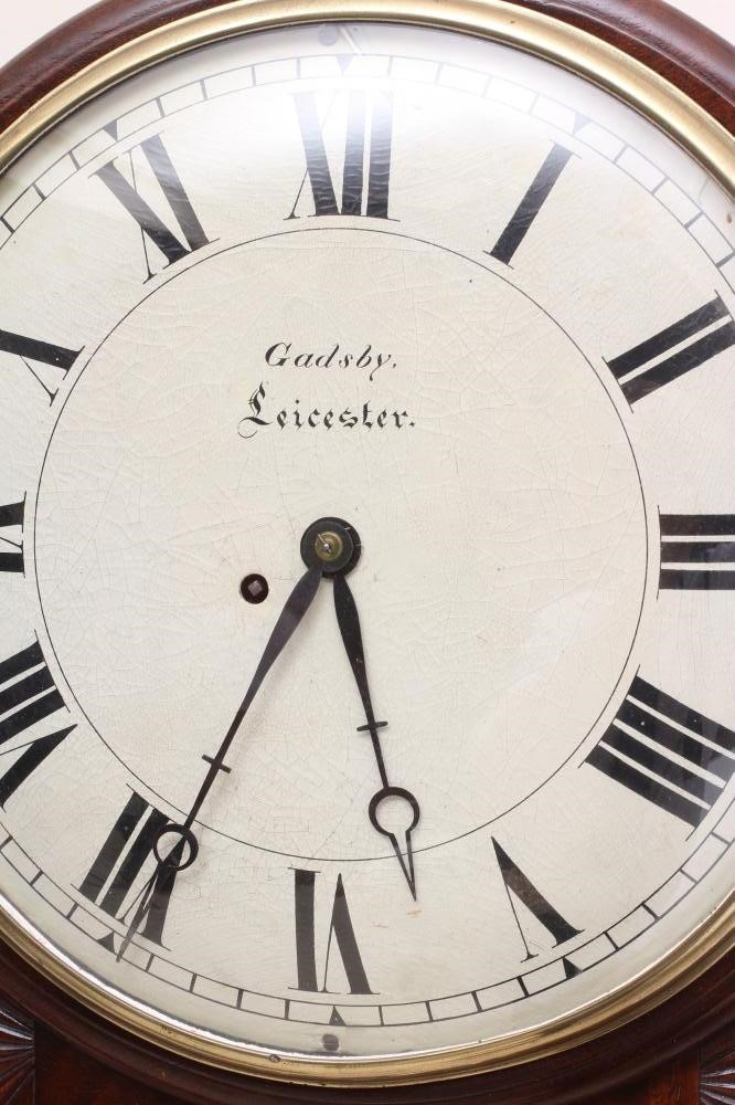 A MAHOGANY DROP DIAL WALL TIME PIECE signed Gadsby Image