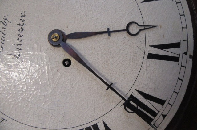 A MAHOGANY DROP DIAL WALL TIME PIECE signed Gadsby Image