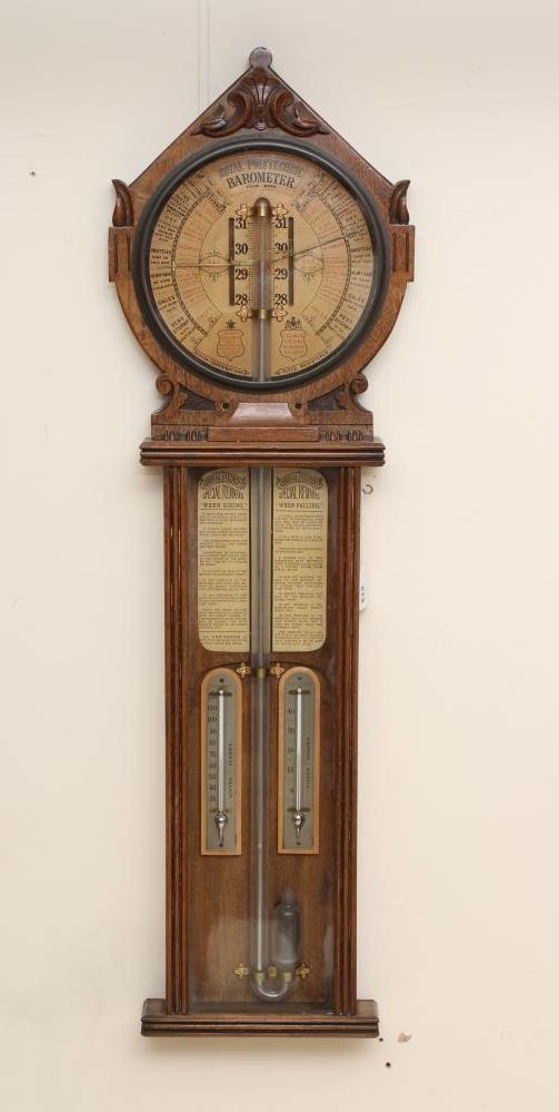 AN ADMIRAL FITZROY ROYAL POLYTECHNIC BAROMETER with Davis & Co. London label Image