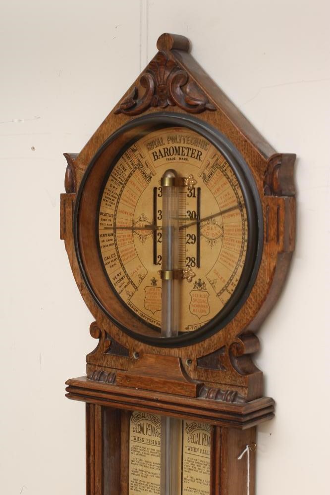 AN ADMIRAL FITZROY ROYAL POLYTECHNIC BAROMETER with Davis & Co. London label Image