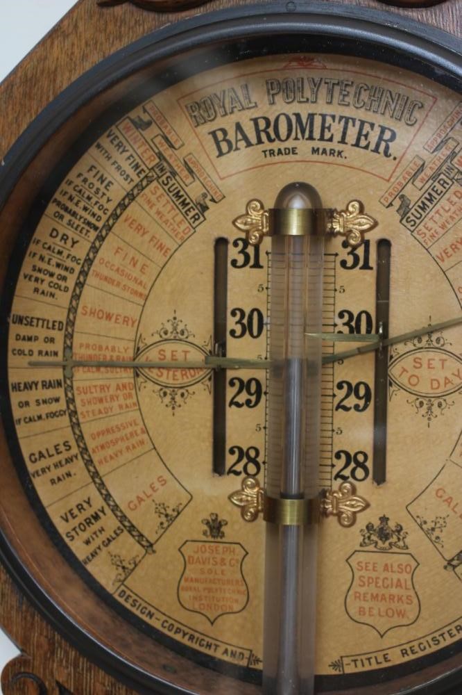 AN ADMIRAL FITZROY ROYAL POLYTECHNIC BAROMETER with Davis & Co. London label Image