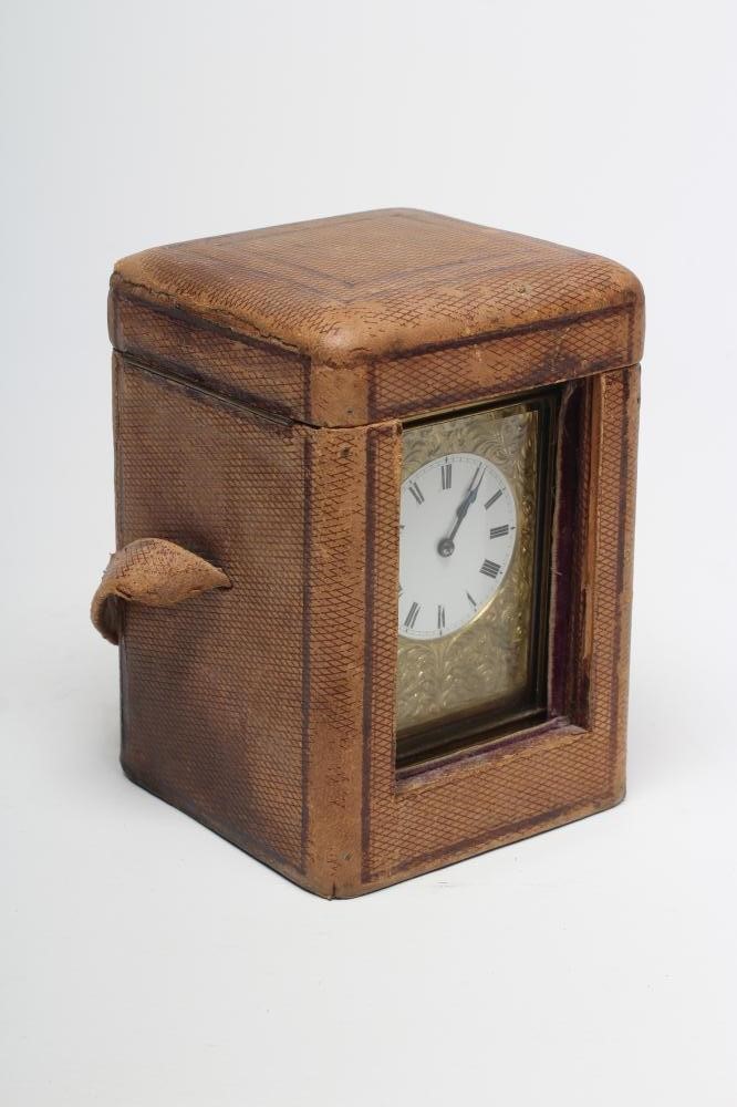A BRASS CASED CARRIAGE CLOCK Image