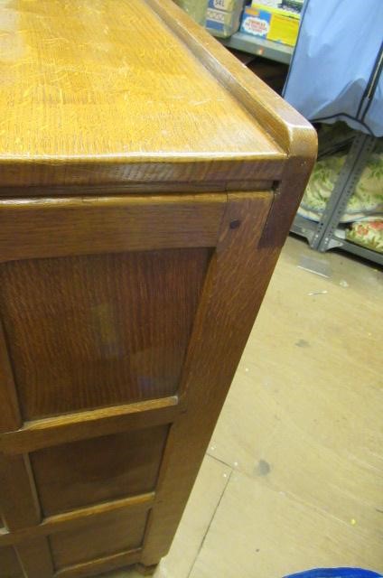 A ROBERT THOMPSON ADZED OAK CHEST Image