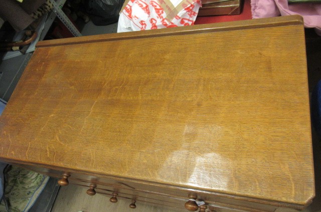 A ROBERT THOMPSON ADZED OAK CHEST Image