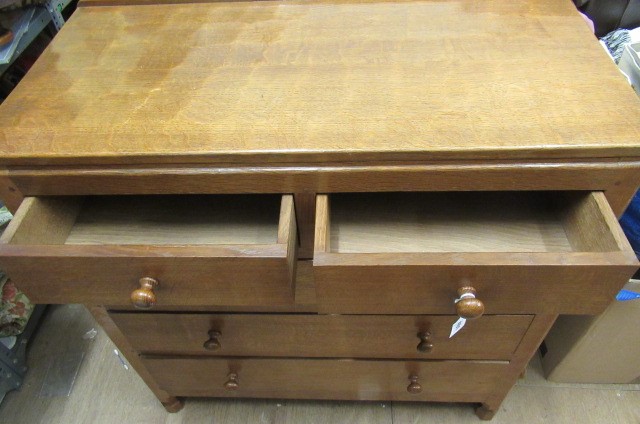 A ROBERT THOMPSON ADZED OAK CHEST Image
