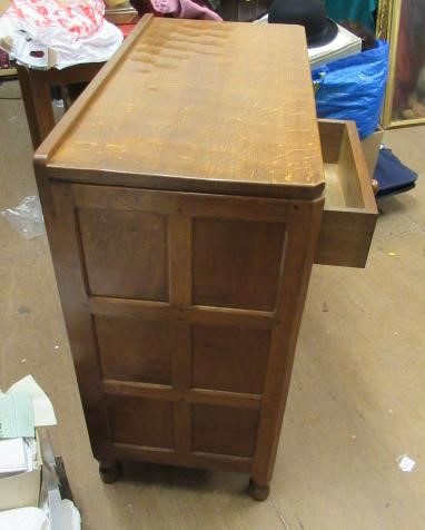 A ROBERT THOMPSON ADZED OAK CHEST Image