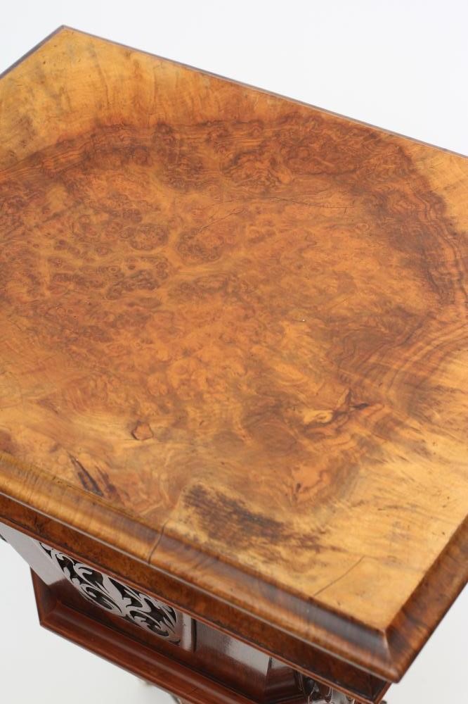 A VICTORIAN BURR WALNUT WORK TABLE of oblong form Image