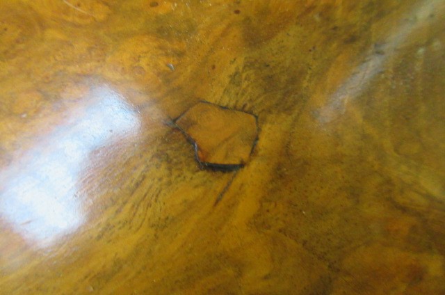 A VICTORIAN BURR WALNUT WORK TABLE of oblong form Image