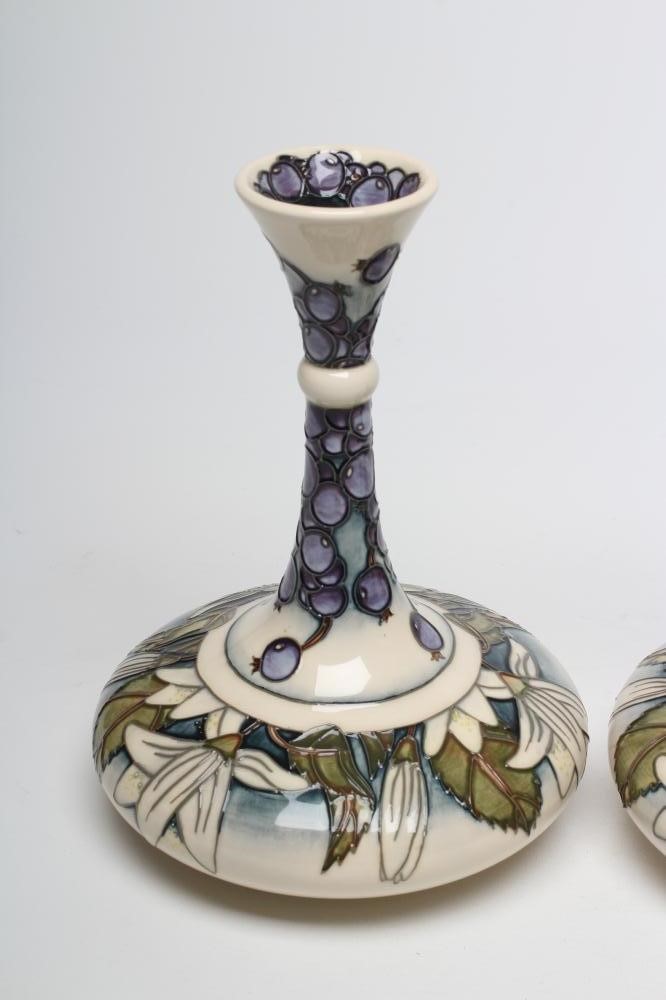 A PAIR OF MOORCROFT JUNEBERRY "YACHT" VASES Image